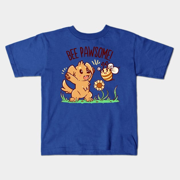 Bee Pawsome Kids T-Shirt by TechraNova